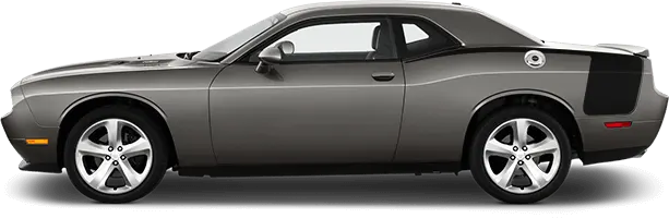2008 to 2014 Dodge Challenger Rear Quarter Stinger Hockey Stripes . Installed on Car